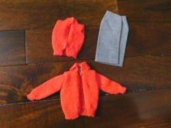 barbie orange sweater skirt